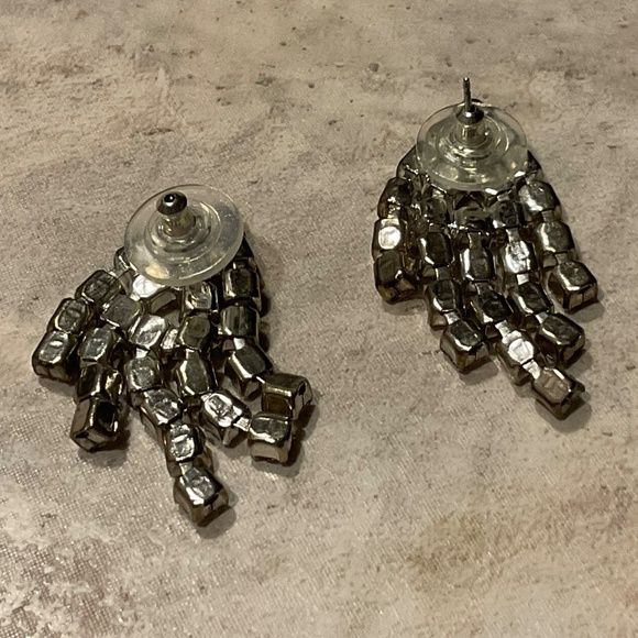 Vintage Rhinestone Earrings pierced Dangle 1.5” long - Picture 3 of 7